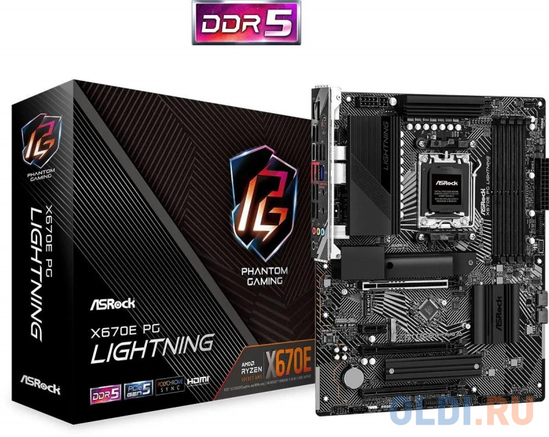 

X670E PG LIGHTNING, Socket AM5, AMD X670, 4xDDR5-4800, HDMI+DP, 3xPCI-Ex16, 1xPCI-Ex1, 4xSATA3(RAID 0/1/10), 4xM.2, 8 Ch Audio, 1x2.5GLan, (4+4)xUSB2.