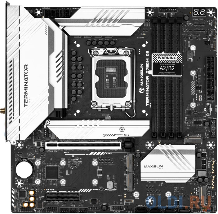 Материнская плата Maxsun <MS-Terminator Z790M D5> LGA1700 <Z790> 1*PCIEx16, 1*PCIEx4, 5*M.2 , 4*SATA3, HDMI+DP, mATX, 4*DDR5