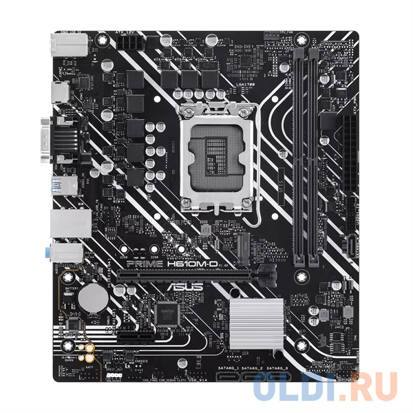 ASUS PRIME H610M-D, LGA1700, H610, 2*DDR5, D-Sub + HDMI, SATA3, Audio, Gb LAN, USB 3.2*4, USB 2.0*6, COM*1, LPT*1 header (w/o cable), mATX; 90MB1G80-M