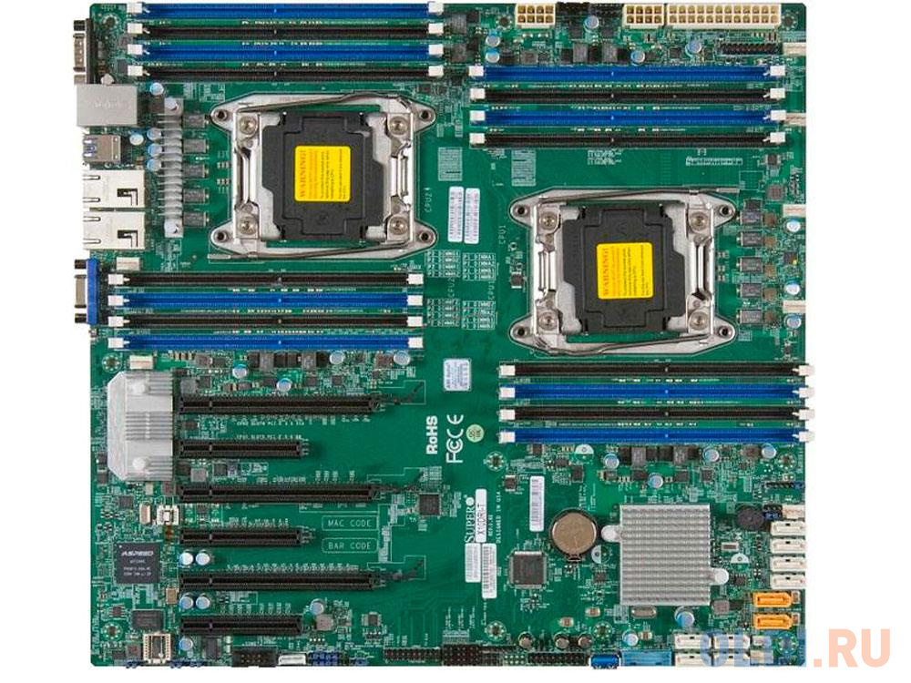 Мат плата Supermicro MBD-X10DRI-O 2xLGA2011-3, 16xDDR4, Intel C612 10xSATA3, 2xGbE, IPMI (Narrow ILMs), E-ATX