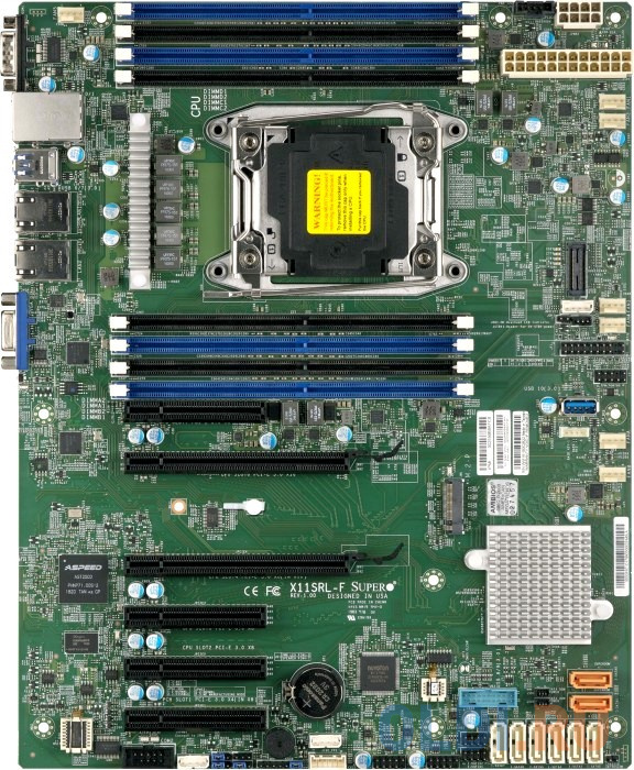SuperMicro MBD-X11SRL-F-B , ATX, Intel  C422, LGA2066, 512GB ECC RDIMM 1TB Registered ECC LDIMM, Dual LAN with Intel i210 Gigabit Ethernet Controller, 3
