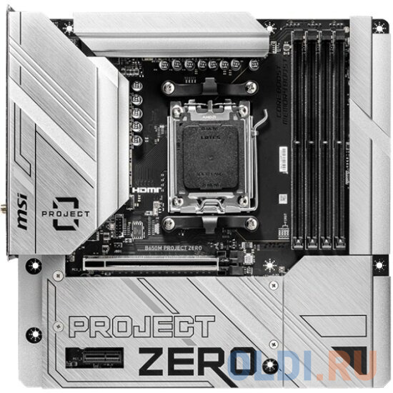 Материнская плата MSI B650M PROJECT ZERO B650, AM5, 4DDR5, 1PCI-Ex16, 2PCI-Ex1, 2M.2, 4SATA3.0, 1USB3.2Gen2x2, 5USB3.2Gen2, 4USB3.2Gen1, 6USB 2.0 - B650M PROJECT ZERO