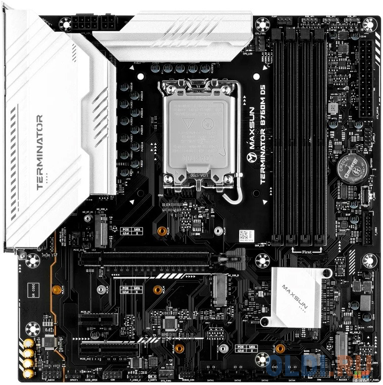 

Материнская плата MAXSUN MS-Terminator B760M D5 WiFi, LGA1700, B760, 4*DDR5, 4*SATA3, 3*M.2, 2*USB 3.2, 6*USB 2.0, 1*PCIEx16, 1*PCIEx1, HDMI+DP, mATX