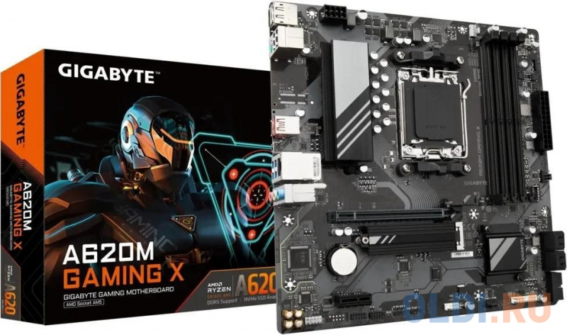 

GIGABYTE A620M GAMING X, AM5, A620, 4*DDR5, 4*SATA, 1*M.2, 2*USB 3.2, 2*USB 2.0, Type-C, 1*PCIx16, 1*PCIx1, DP+HDMI, mATX