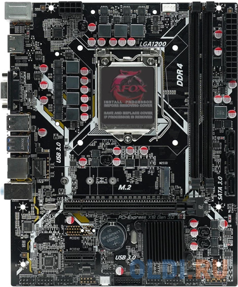 Материнская плата AFOX INTEL H510 S1200 [H510D4-MA6-V2] mATX, 2xDDR4, 1хPCI-E x16 gen 4.0/2хPCI-E x1, 3xSATAIII/1хM.2 PCI-E x4 3.0, 1xD-Sub/1xHDMI, Re - IH510D4-MA6-V2