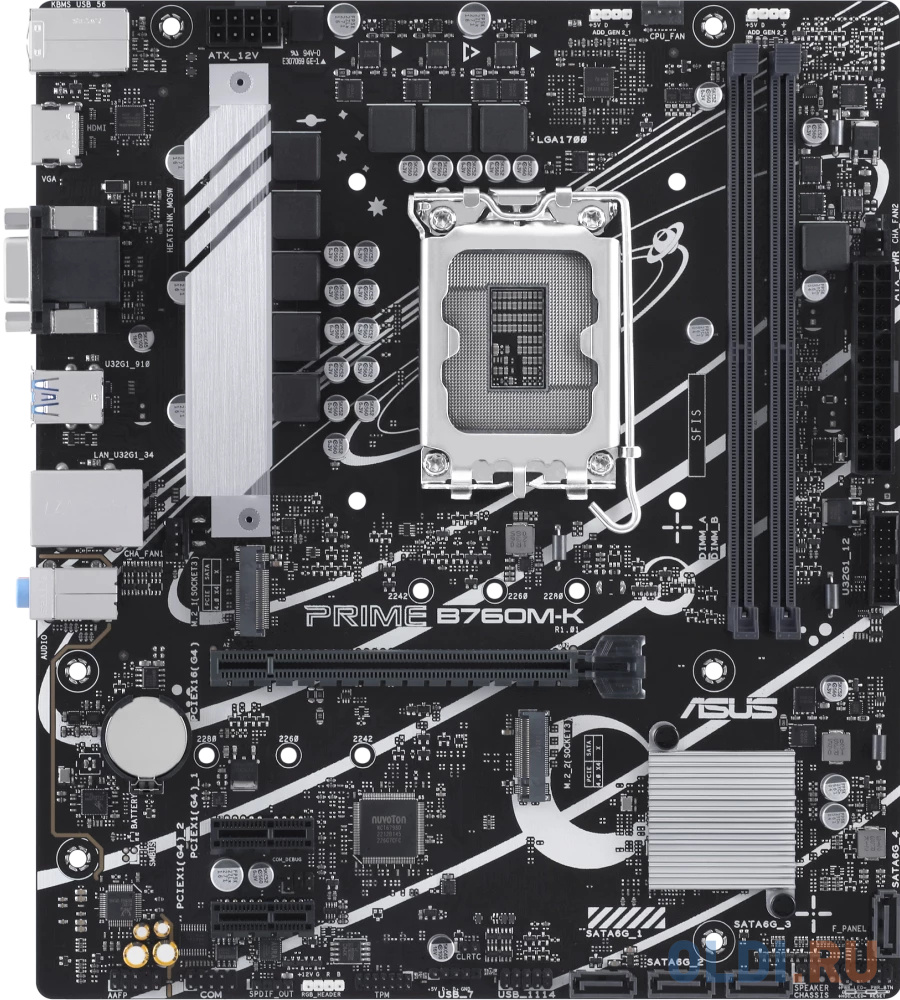 

Материнская плата ASUS PRIME B760M-K (LGA1700/B760/2xDDR5/mATX/VGA, HDMI) (90MB1FI0-M0EAY0)