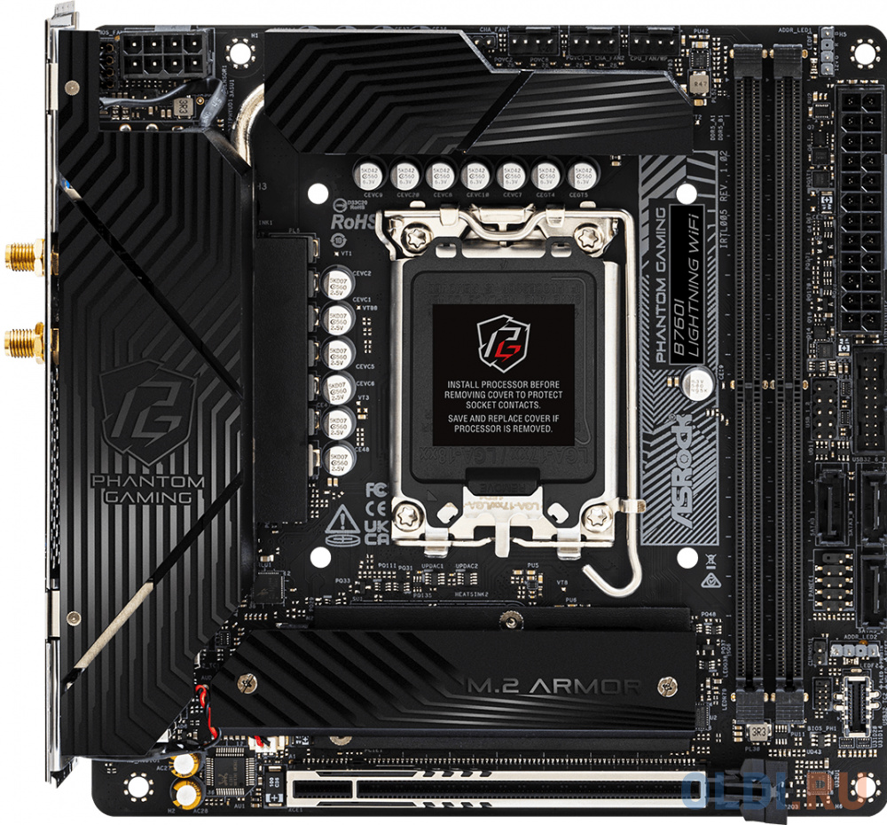 ASROCK B760I LIGHTNING WIFI, LGA1700, B760, 2*DDR5, 3*SATA, 2*M.2, 5*USB 3.2, Type-C, 1*PCIx16, 1xM.2 (Key E), HDMI+DP, mIATX - B760I LIGHTNING WIFI