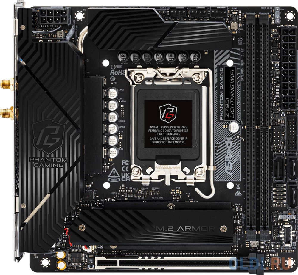 ASROCK Z790I LIGHTNING WIFI, LGA1700, Z790, 2*DDR5, 3*SATA, 2*M.2, 5*USB 3.2, Type-C, 1*PCIx16, 1xM.2 (Key E), HDMI+DP, mIATX - Z790I LIGHTNING WIFI