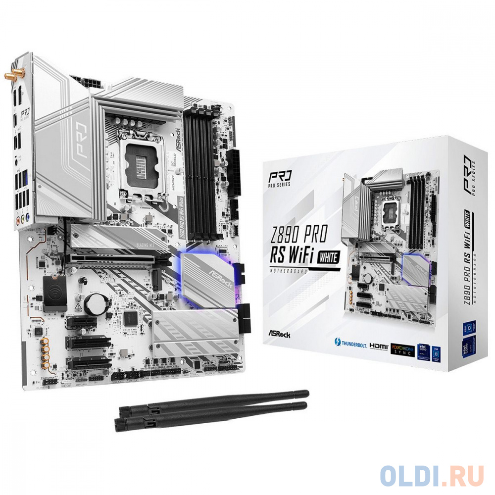 ASROCK Z890 PRO RS WIFI WHITE, LGA1851, Z890, 4*DDR5, 4*SATA, 4*M.2, 3*USB 3.2, 4*USB 2.0, 2*Type-C, 1*PCIx16, 2*PCIx4, 1*M.2 (Key E), HDMI+DP, ATX - Z890 PRO RS WIFI WHITE