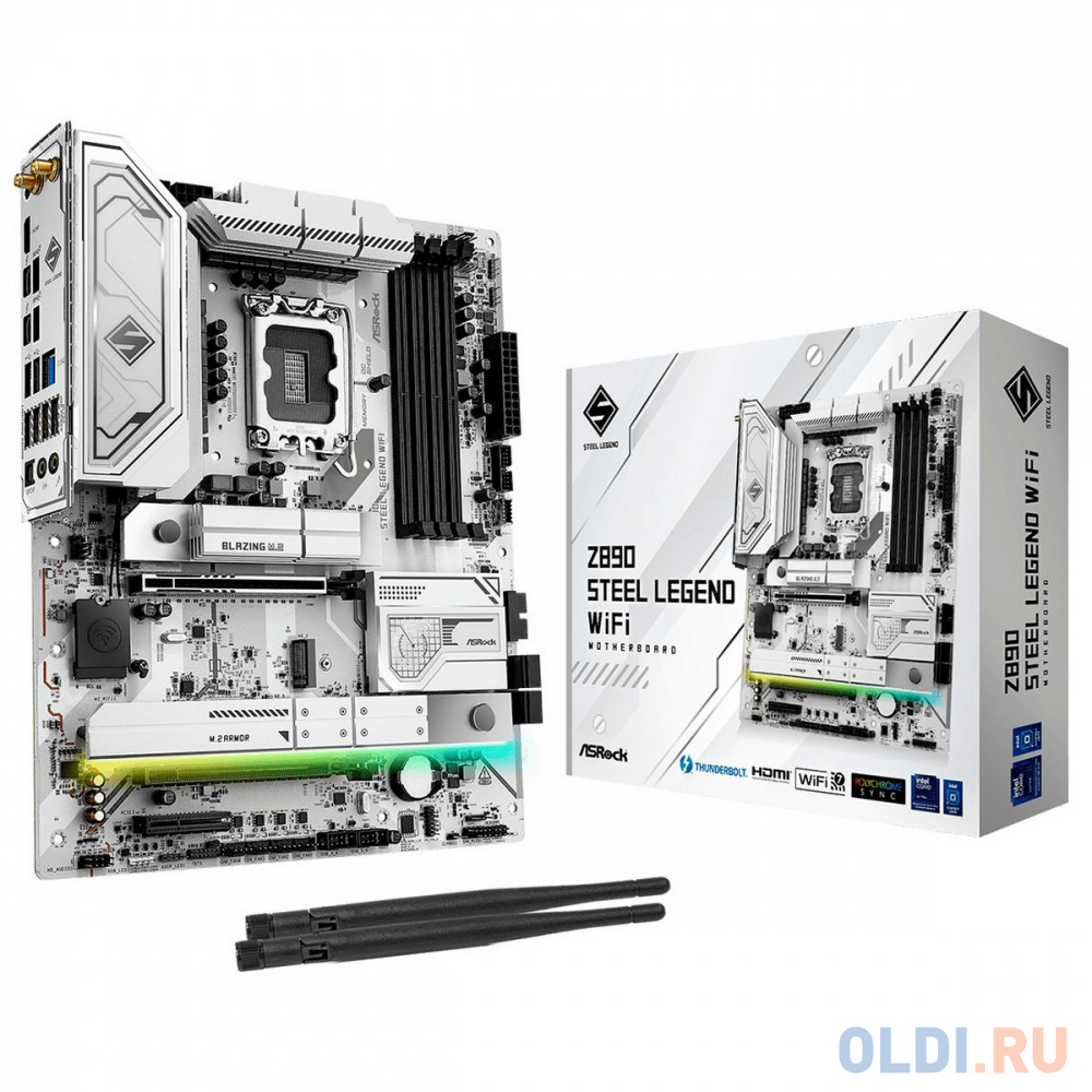 ASROCK Z890 STEEL LEGEND WIFI, LGA1851, Z890, 4*DDR5, 4*SATA, 4*M.2, 6*USB 3.2, 2*USB 2.0, 2*Type-C, 2*PCIx16, 1*PCIx4, 1*M.2 (Key E), HDMI, ATX - Z890 STEEL LEGEND WIFI