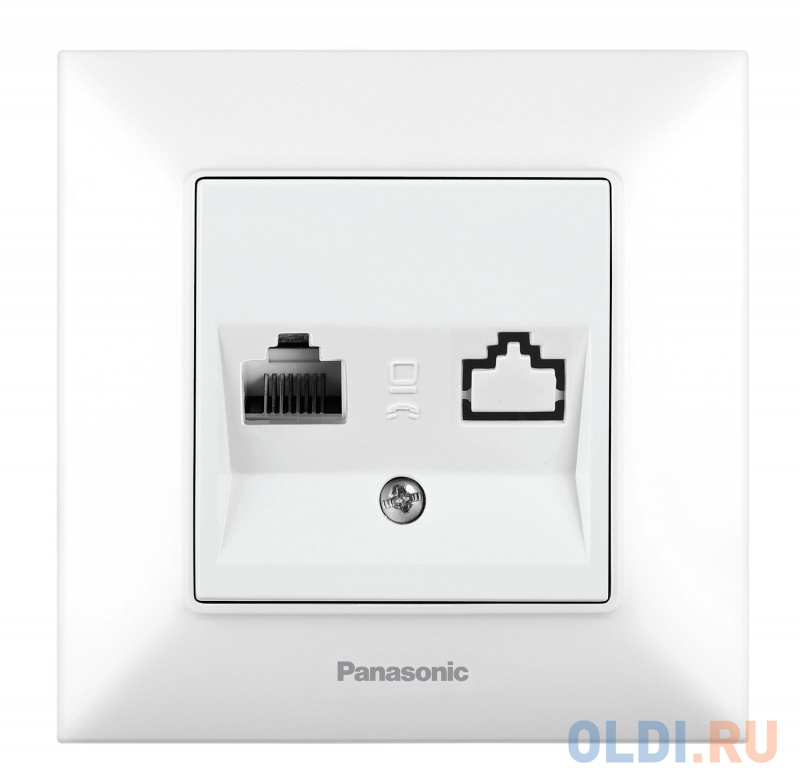

Розетка телефонная Panasonic Arkedia Slim (WNTC04022WH-RU) скрыт. IP20 белый (упак.:1шт)