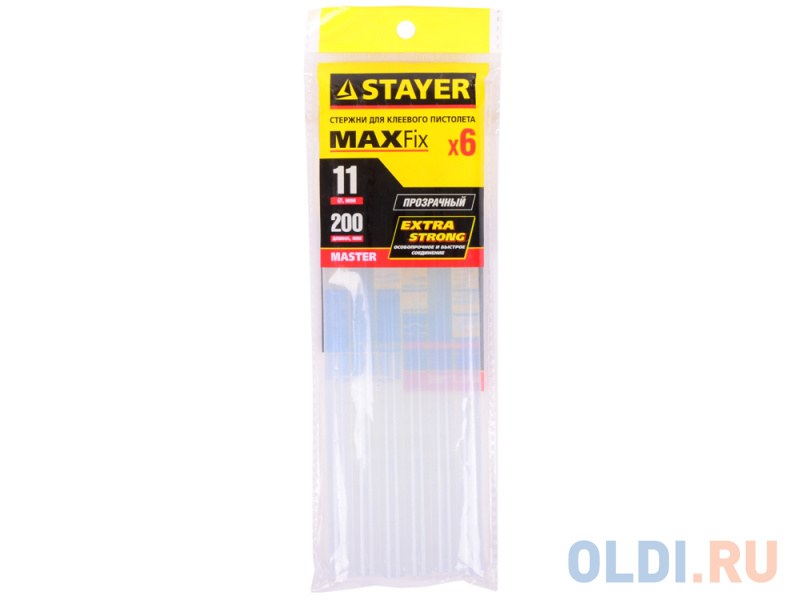 

Стержни Stayer Master для клеевых пистолетов 11х200мм 6шт прозрачный 2-06821-T-S06