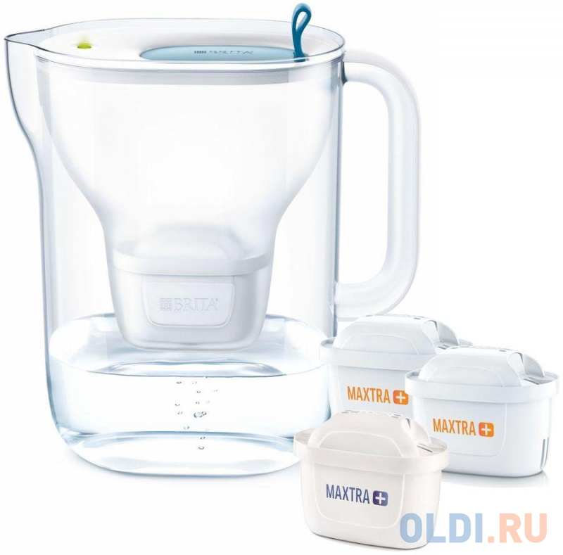 

Кувшин Brita Style MX+ XL (3 картриджа в комплекте) синий 3.6л.