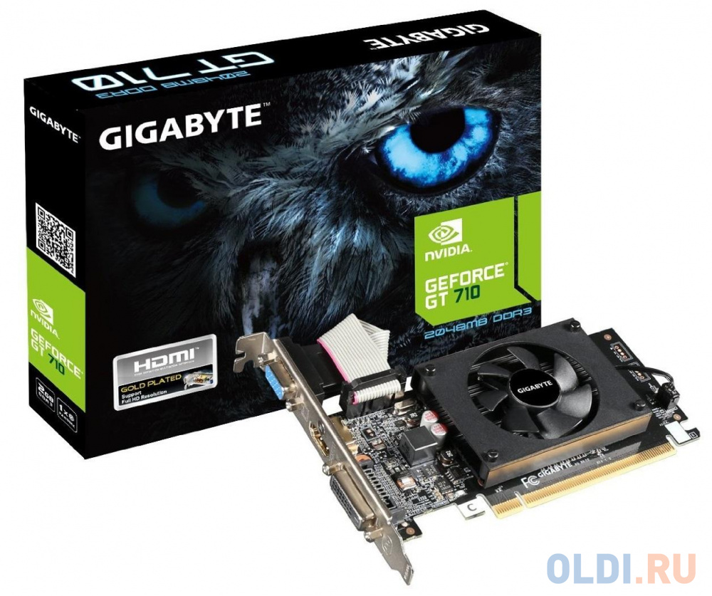 Видеокарта GigaByte GeForce GT 710 GV-N710D3-2GL 2048Mb видеокарта gigabyte geforce gt 710 gv n710d5 2gil 2048mb