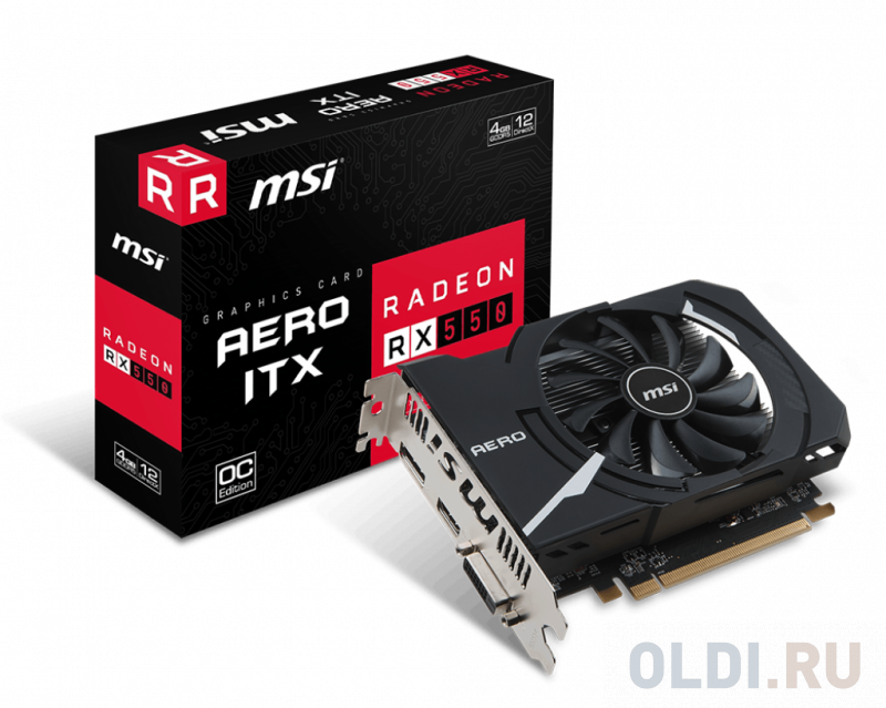 Видеокарта MSI Radeon RX 550 Radeon RX 550 AERO ITX 4G OC 4096Mb фото
