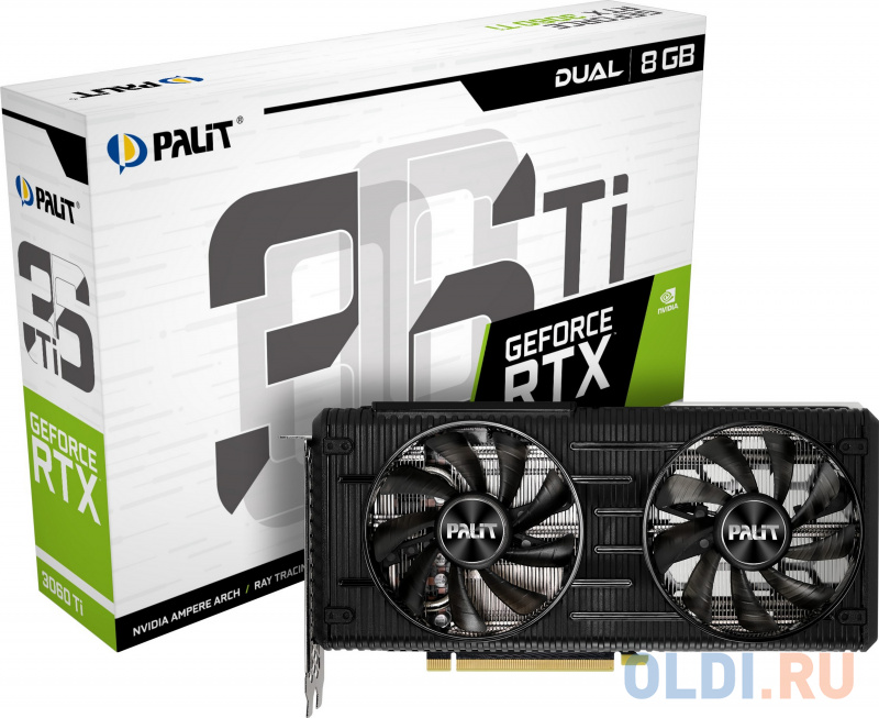 Видеокарта Palit nVidia GeForce RTX 3060 Ti DUAL V1 LHR 8192Mb фото