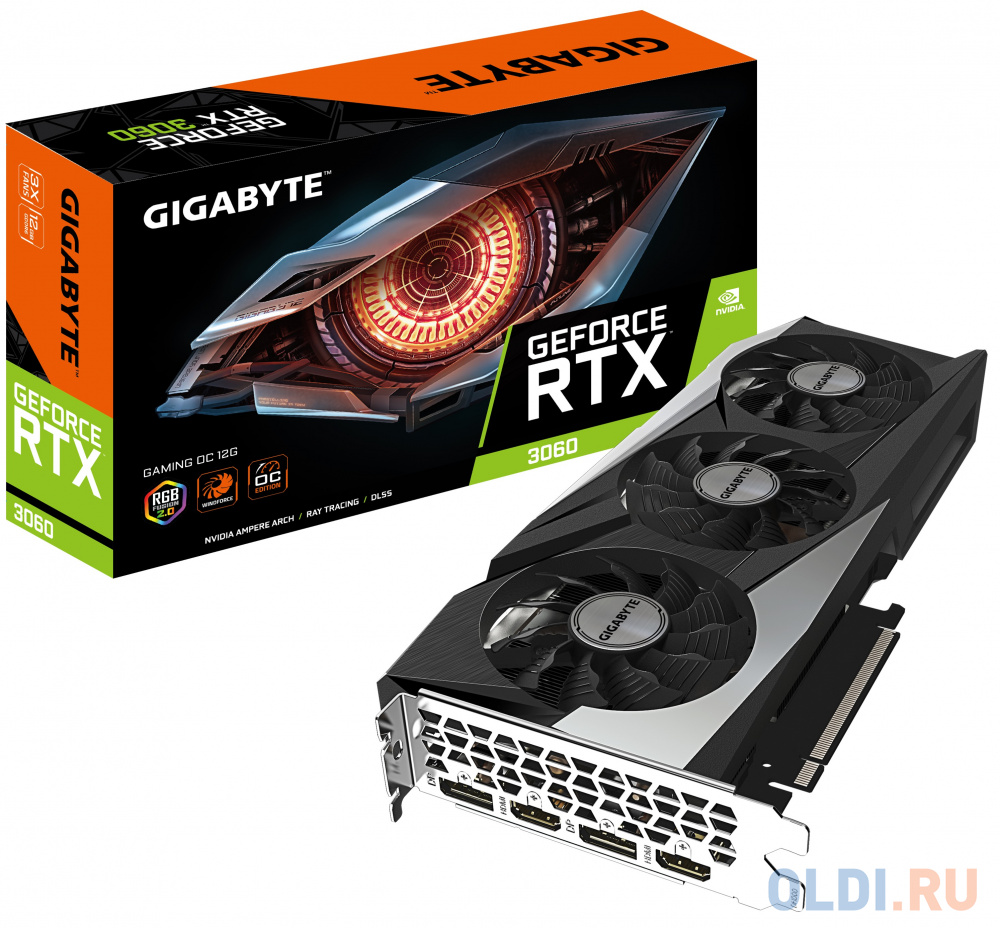 Видеокарта GigaByte nVidia GeForce RTX 3060 GV-N3060GAMING 12288Mb фото