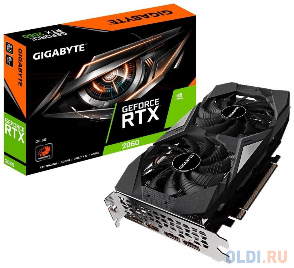 Видеокарта GigaByte nVidia GeForce RTX 2060 D6 rev. 2.0 6144Mb GV-N2060D6-6GD 2.0 от OLDI