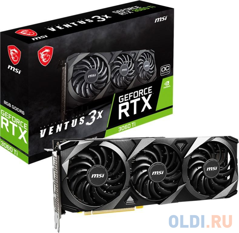 Видеокарта MSI nVidia GeForce RTX 3060 Ti VENTUS 3X 8G OC LHR 8192Mb фото