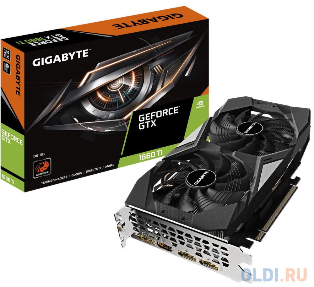 Видеокарта GigaByte GeForce GTX 1660 Ti D6 GV-N166TD6-6GD 6144Mb от OLDI