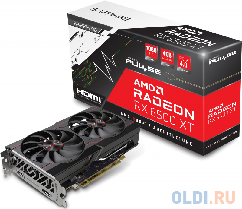 Видеокарта Sapphire Radeon RX 6500 XT PULSE 4096Mb фото