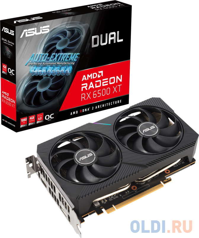 Видеокарта ASUS Radeon RX 6500 XT DUAL OC 4096Mb фото