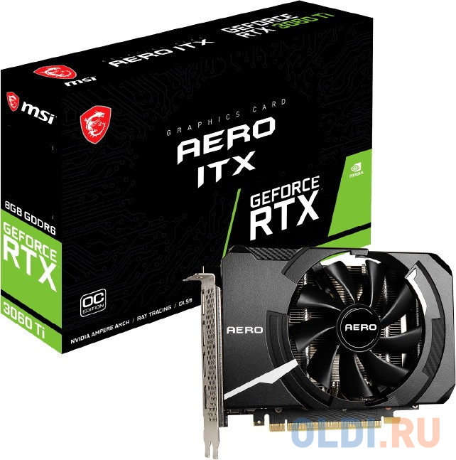 Видеокарта MSI nVidia GeForce RTX 3060 Ti AERO ITX 8G OC LHR 8192Mb фото