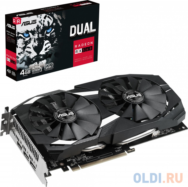 Видеокарта Asus PCI-E DUAL-RX560-4G AMD Radeon RX 560 4096Mb 128 GDDR5 1149/6000 DVIx1 HDMIx1 DPx1 HDCP Ret фото