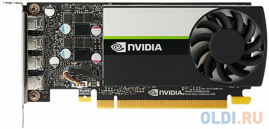 Видеокарта NVIDIA T1000 4G, long bracket and short bracket together RTL