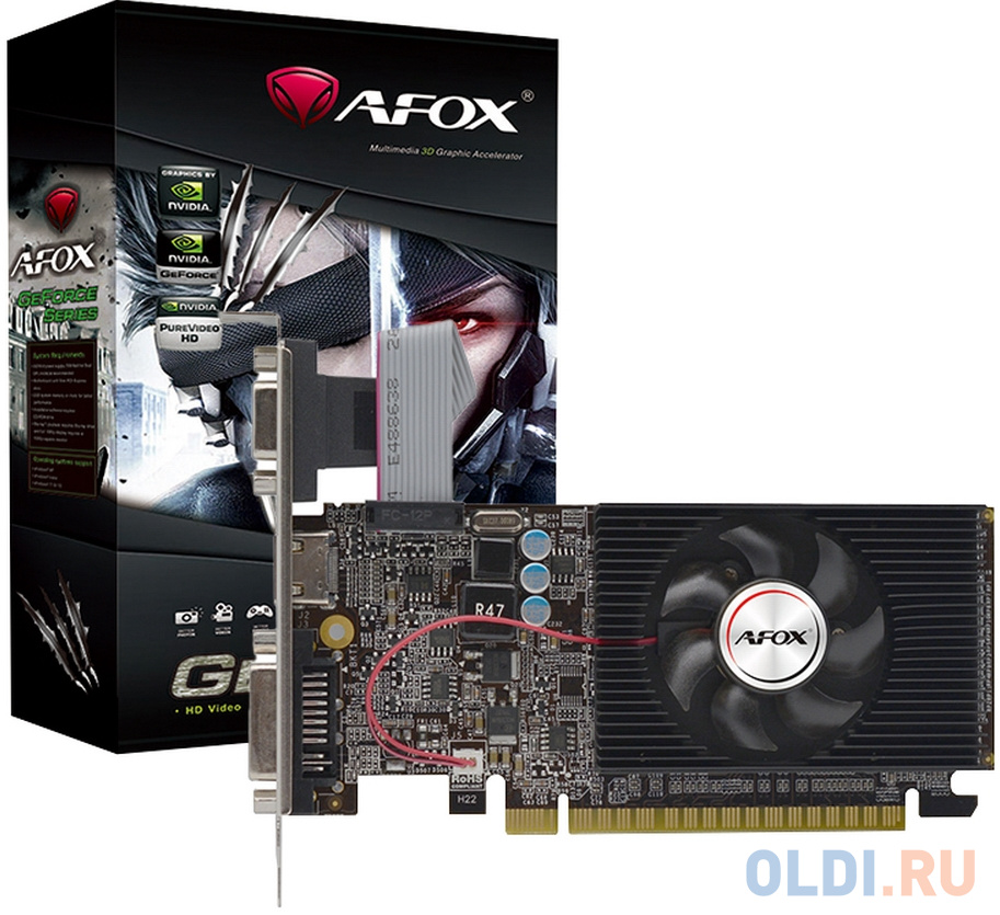 Видеокарта Afox GeForce GT 610 AF610-1024D3L7-V6 1024Mb видеокарта pci e 16x afox geforce gt730 1gb ddr3 128bit dvi hdmi vga lp single fan