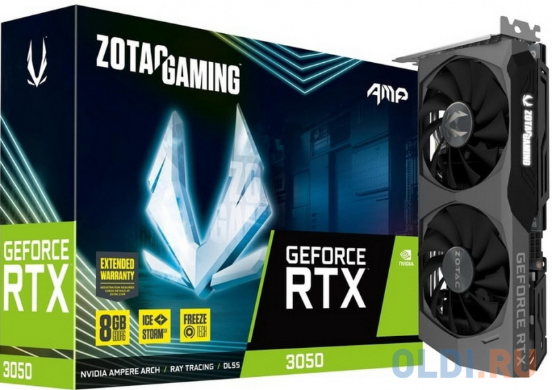 Видеокарта Zotac nVidia GeForce RTX 3050 AMP 8192Mb фото
