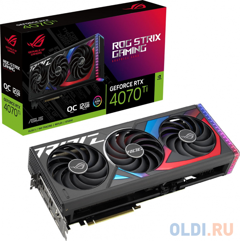 Видеокарта ASUS nVidia GeForce RTX 4070 Ti ROG Strix 12GB GDDR6X OC 12288Mb 90YV0II0-M0NA00 фото