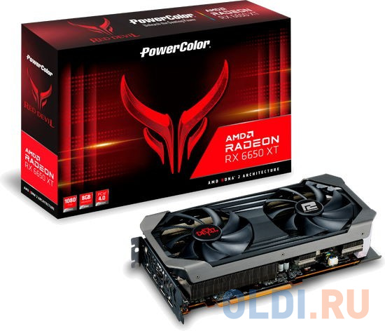 Видеокарта PowerColor PCI-E 4.0 AXRX 6650XT 8GBD6-3DHE/OC AMD Radeon RX 6650XT 8192Mb 128 GDDR6 2523/17500 HDMIx1 DPx3 HDCP Ret Видеокарта PowerColor PCI-E 4.0 AXRX 6650XT 8GBD6-3DHE/OC AMD Radeon RX 6650XT 8192Mb 128 GDDR6 2523/17500 HDMIx1 DPx3 HDCP Ret фото