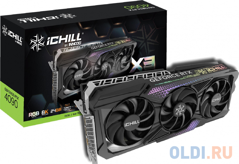 Видеокарта Inno3D nVidia GeForce RTX 4090 iCHILL X3 24576Mb C40903-246XX-1833VA47 фото