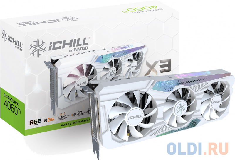Видеокарта Inno3D nVidia GeForce RTX 4060 Ti ICHILL X3 WHITE 8192Mb фото