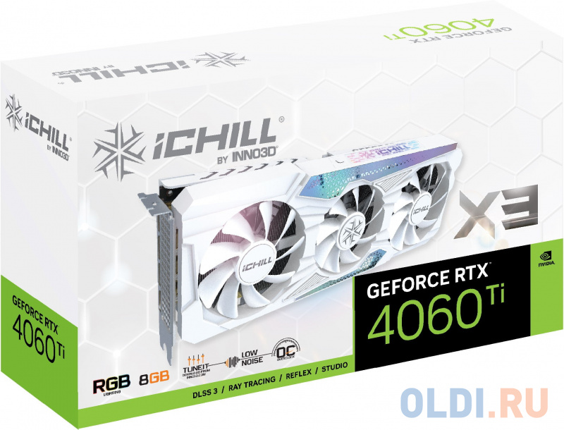 Видеокарта Inno3D nVidia GeForce RTX 4060 Ti ICHILL X3 WHITE 8192Mb фото