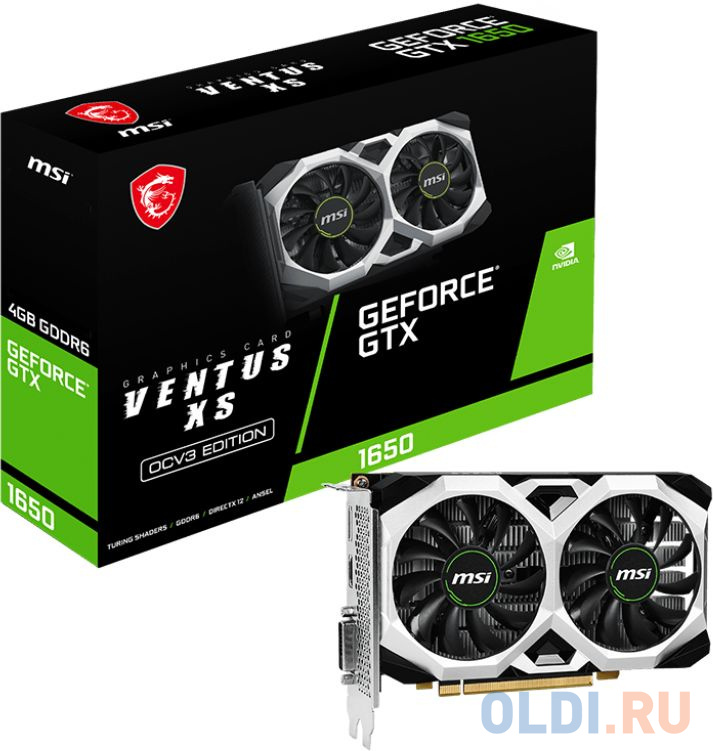 Видеокарта MSI GeForce GTX 1650 D6 VENTUS XS OCV3 4096Mb вал резиновый cet cet3382 2c920060 2c920061 для kyocera km 1620 1650 2050 2550 1635 2035