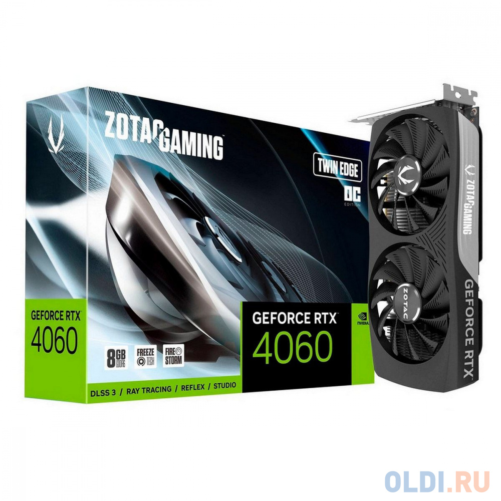 Видеокарта RTX 4060 Twin Edge OC 8GB GDDR6 128bit 3xDP HDMI 2FAN Medium Pack