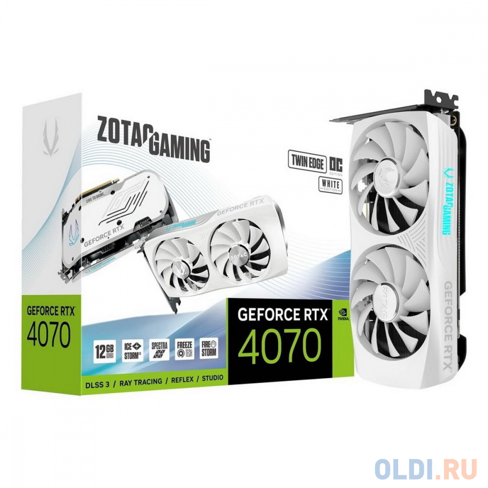 

Видеокарта Zotac RTX4070 TWIN EDGE OC WHITE ED 12GB GDDR6X 192bit 3xDP HDMI 2FAN Medium Pack