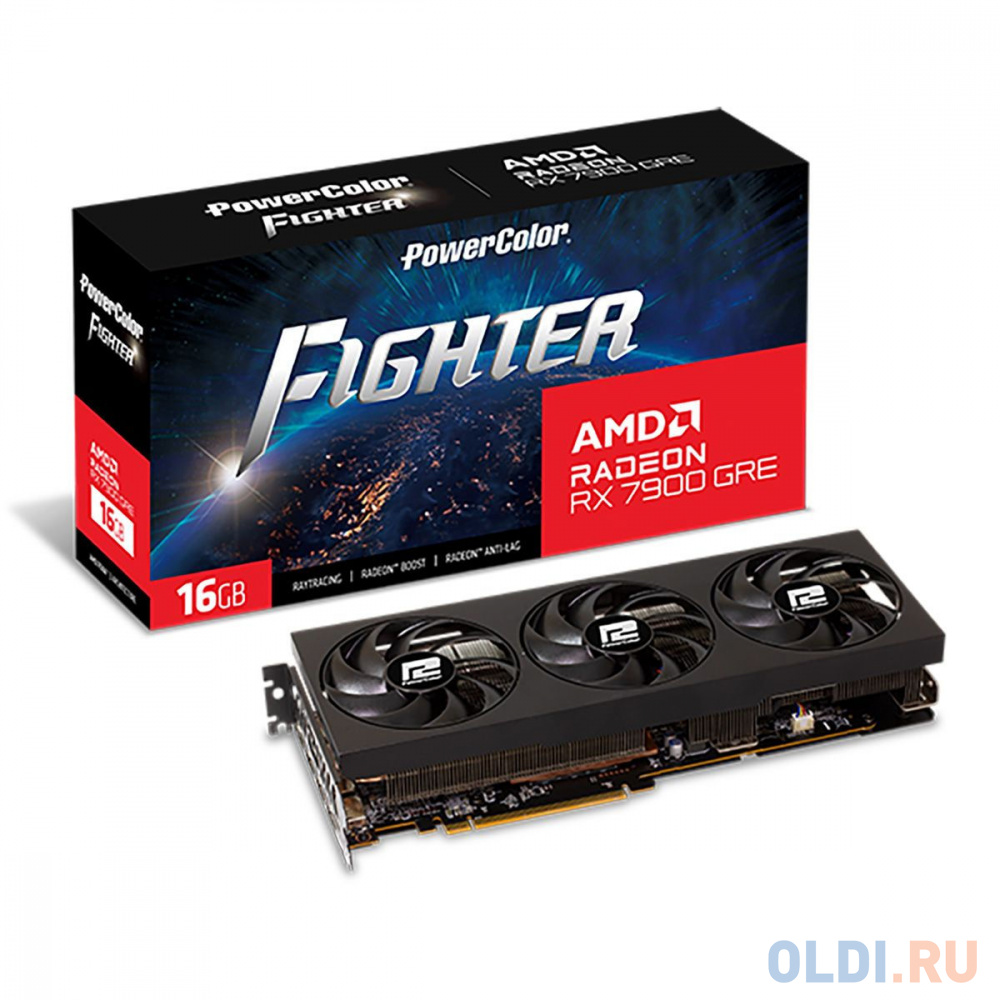 

Видеокарта PowerColor RX7900GRE Fighter 16GB GDDR6 256bit 3xDP HDMI 3FAN RTL