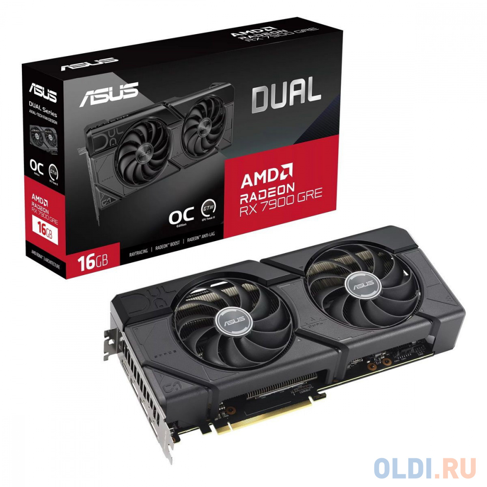 Видеокарта Asus PCI-E 4.0 DUAL-RX7900GRE-O16G AMD Radeon RX 7900GRE 16Gb 256bit GDDR6 1927/18000 HDMIx1 DPx3 HDCP Ret