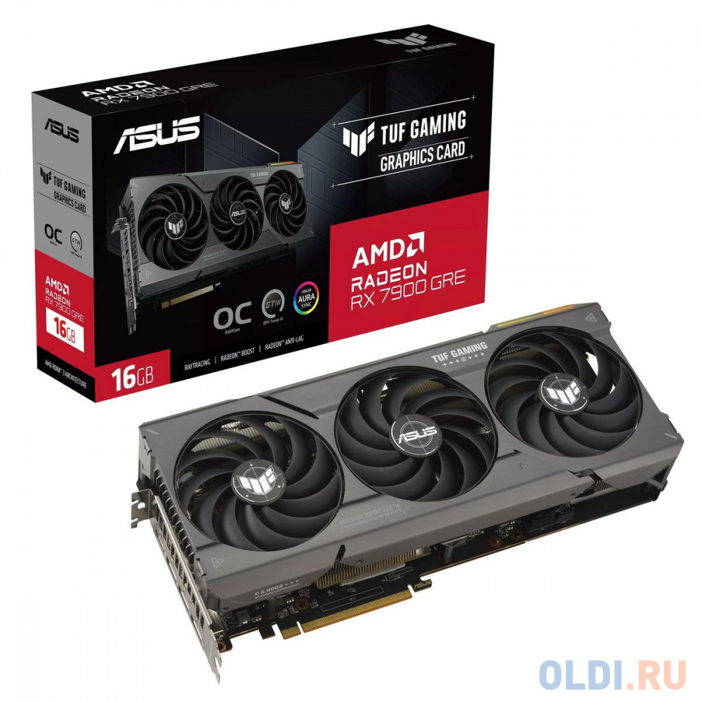 Видеокарта Asus PCI-E 4.0 TUF-RX7900GRE-O16G-GAMING AMD Radeon RX 7900GRE 16Gb 256bit GDDR6 1972/18000 HDMIx1 DPx3 HDCP Ret