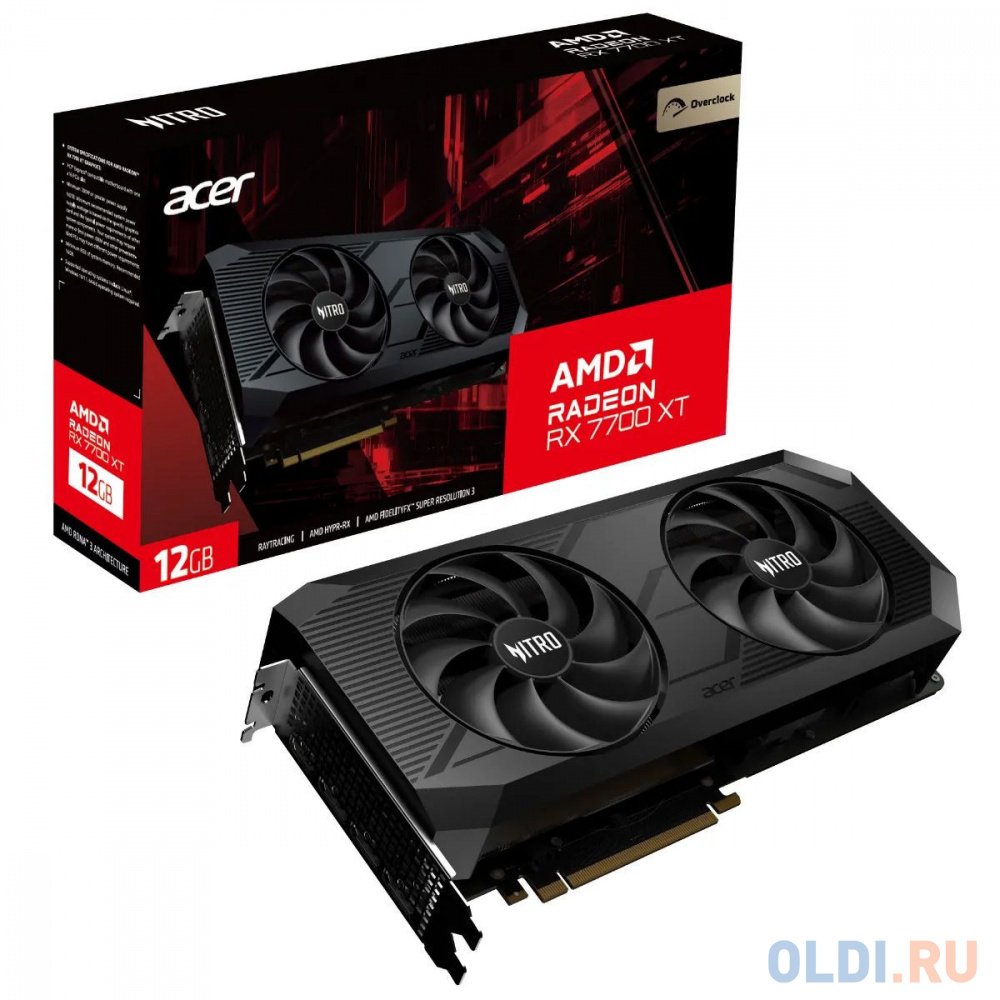 Видеокарта Acer RX7700XT NITRO OC 12GB GDDR6 192bit 3xDP HDMI 2FAN RTL