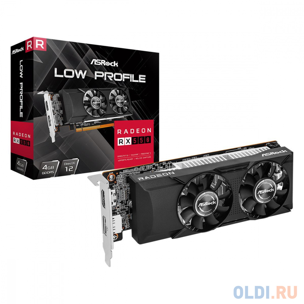 Видеокарта ASRock RX550 Low Profile 4GB GDDR5 128bit DP HDMI 2FAN RTL