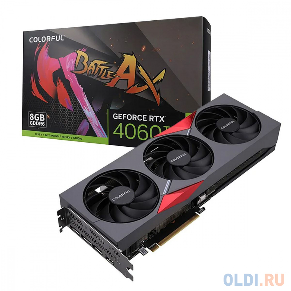 Видеокарта Colorful RTX4060Ti NB EX 8GB-V GDDR6 128bit 3xDP HDMI 3FAN RTL