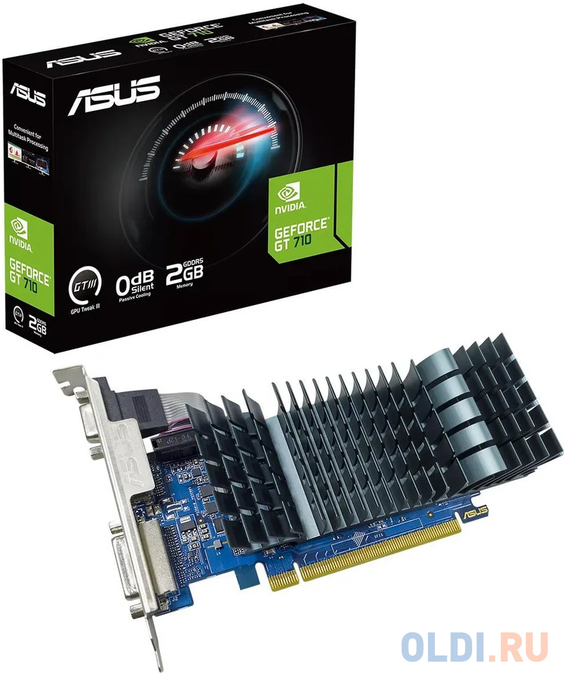 Видеокарта ASUS GT710-SL-2GD5-BRK-EVO /GT710,VGA,DVI,HDMI,2GD5