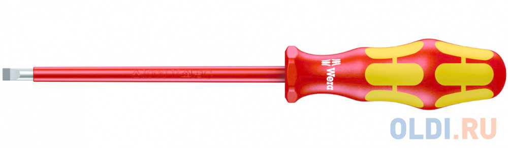 

Отвертка WERA 006100 VDE 1000V 160I 0,4х2,5х80мм шлицевая