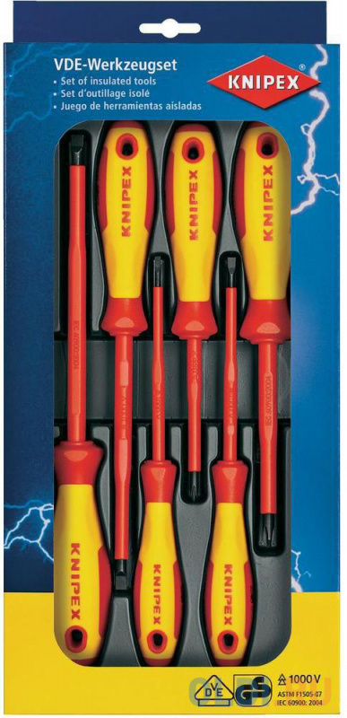 

Набор отверток крестообразная шлицевая диэлектрическая Knipex KN-002012V01