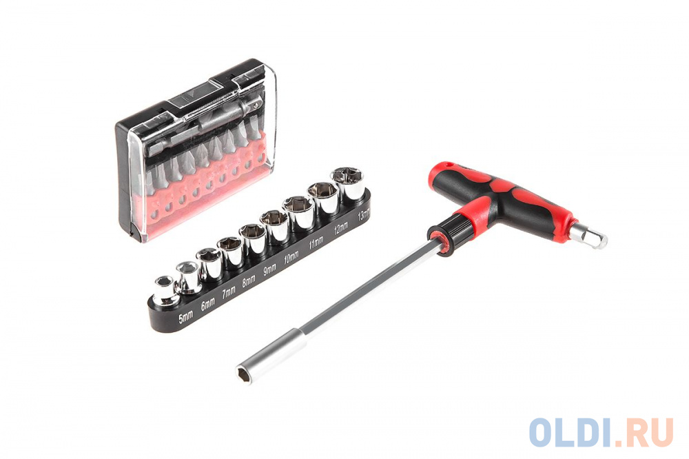 

Отвертка Hammer Flex 601-027 с набором бит и головок (19 шт.) Т-образная рукоятка, CRV