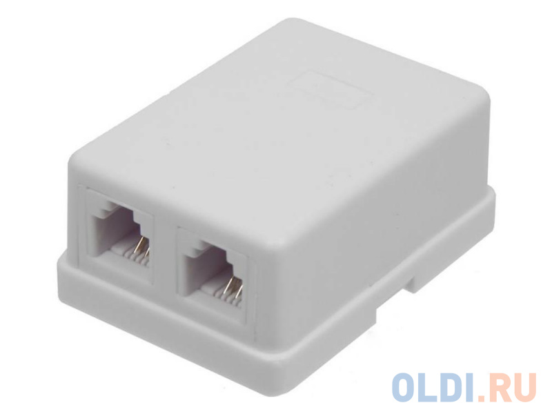 

Розетка Lanmaster TWT-SS2-1212-WH телефонная настенная 2 порта 6P4C винтовая